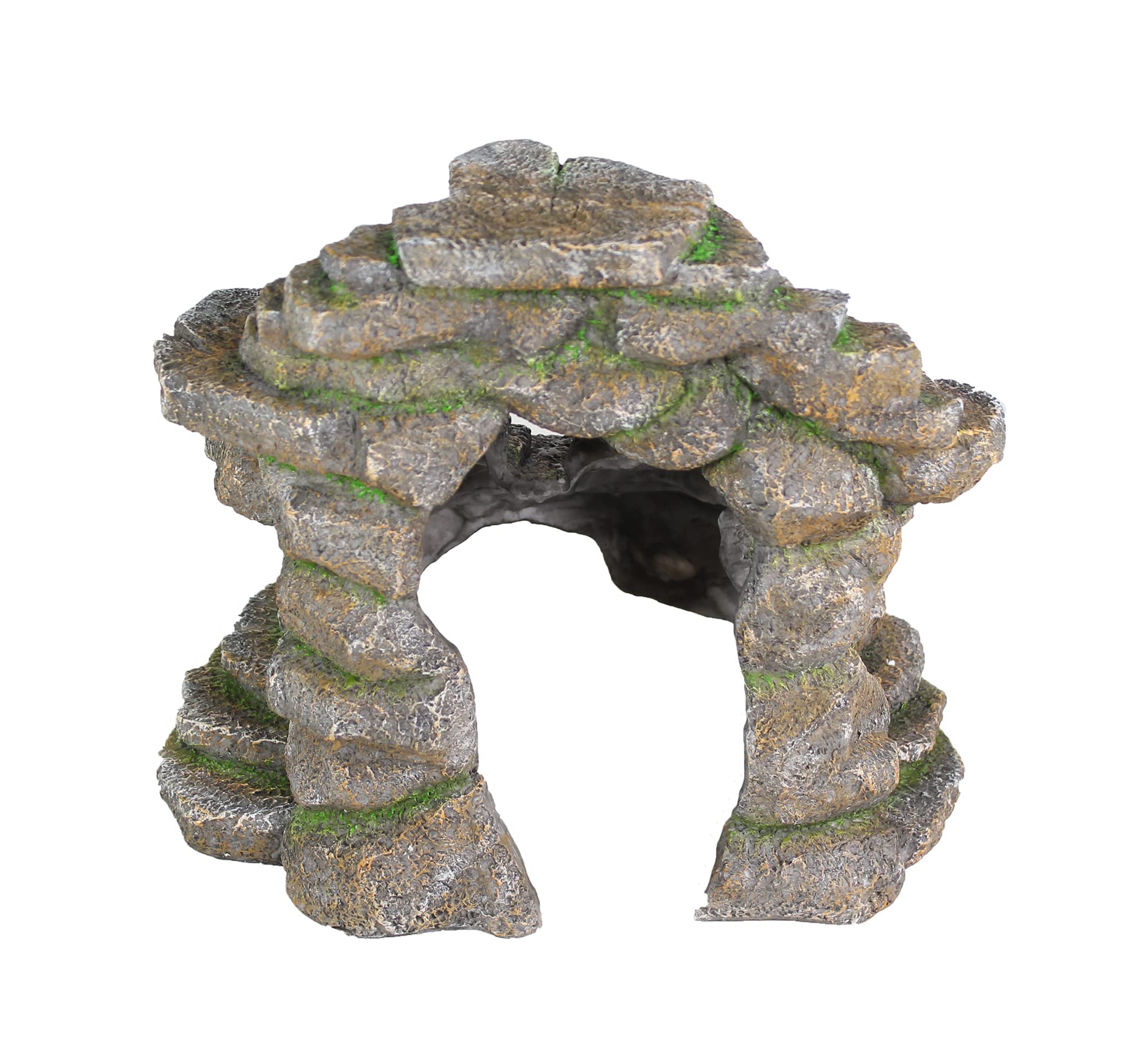 Penn-Plax Reptology Shale Scape Step Ledge & Cave Hideout - Decorative Resin for Aquariums & Terrariums - Great for Reptiles, Am